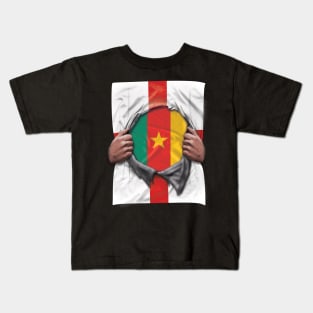 Cameroon Flag English Flag Ripped - Gift for Cameroonian From Cameroon Kids T-Shirt